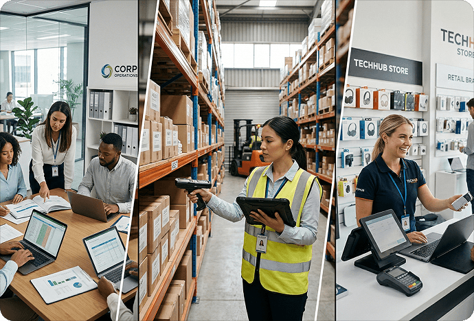 Seamlessly synchronize data across branches, warehouses, and head office